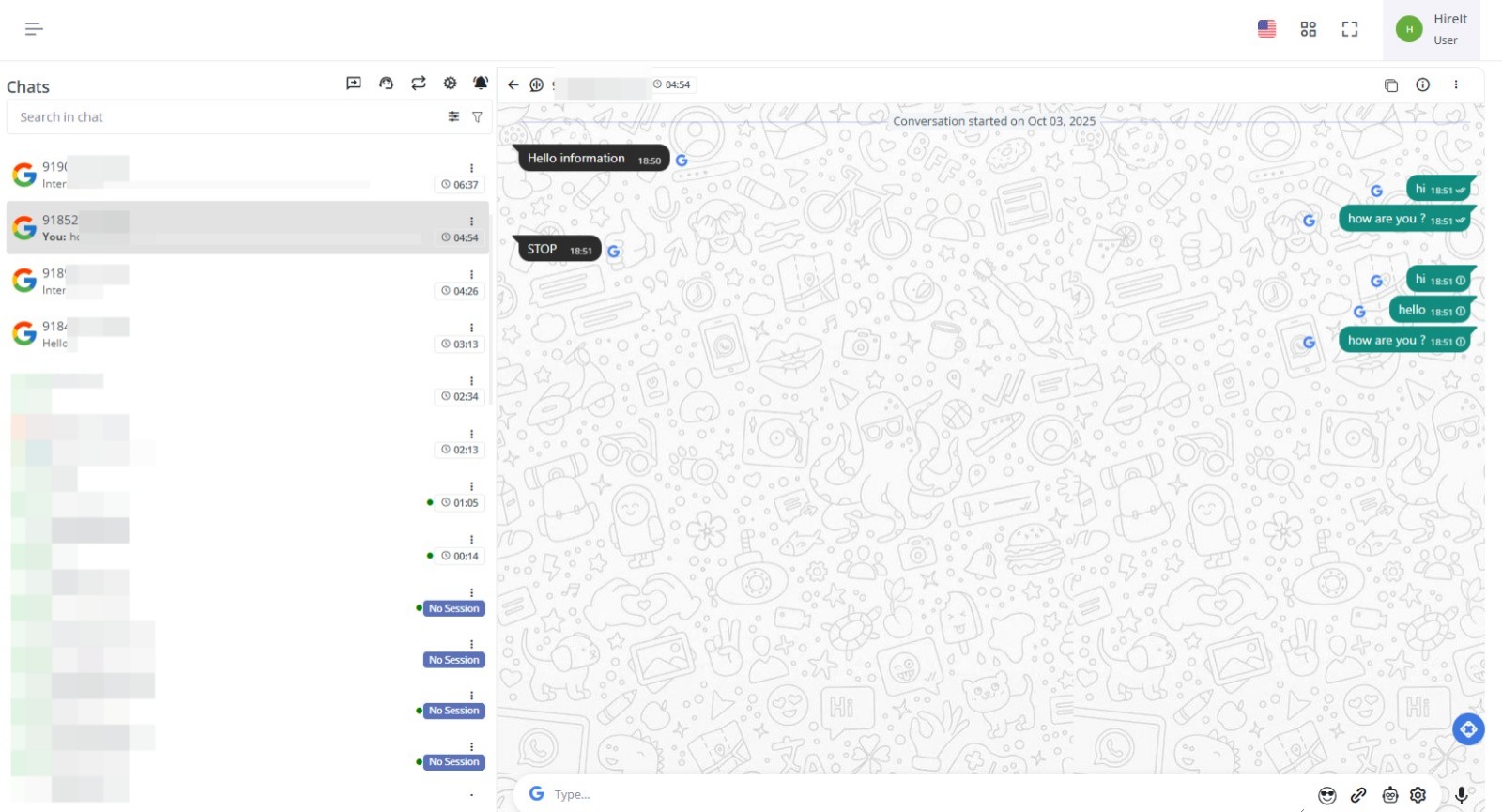 Interactive RCS chat bubbles